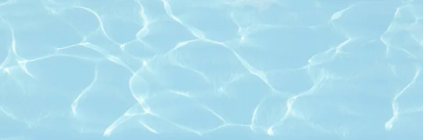 Wasserhintergrund Blaues Schwimmbadmuster Mit Natürlicher Gewellter Wasserstruktur Draufsicht Mit Kopierraum — Stockfoto