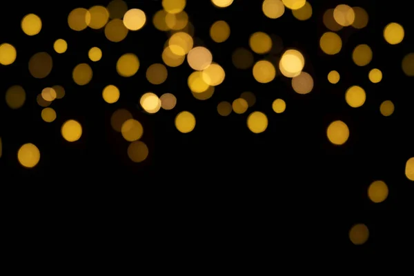 Fondo Luces Doradas Bokeh Guirnalda Navidad Borrosa Luces Sobre Fondo —  Fotos de Stock