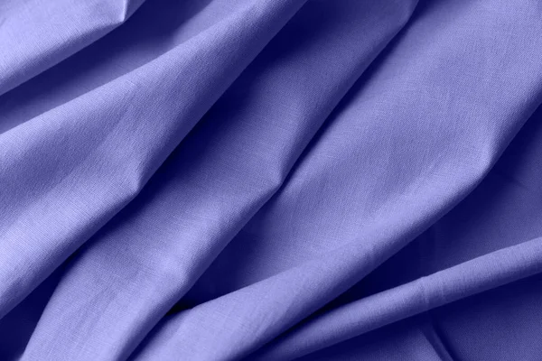 Pieghe Strutturate Tessuto Lino Colore Viola Sfondo Tessile Vista Dall — Foto Stock