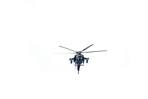モスクワ ロシア 2021年5月9日 偉大な愛国戦争の勝利の記念日に捧げパレード中にモスクワ上空のMi 35M攻撃ヘリコプター — ストック写真
