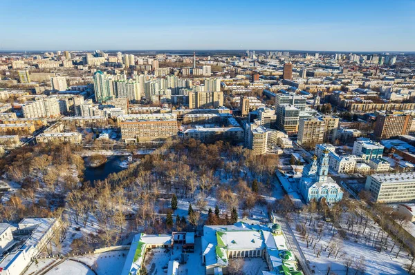 Ekaterimburgo Vista Panorámica Aérea Invierno Día Soleado Ekaterinburg Cuarta Ciudad — Foto de Stock