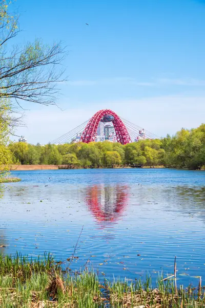 Blick Auf Die Schiwopisny Brücke Von Serebryany Bor Aus Grüne — Stockfoto