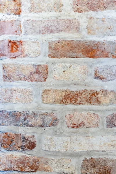 Фрагмент Давньої Середньовічної Цегляної Стіни Вінтажна Цегла Стара Стіна — стокове фото
