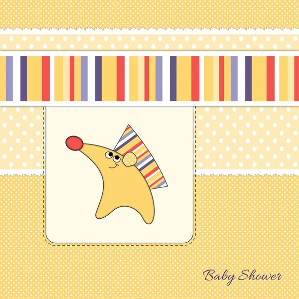 Carte d'invitation de douche bébé hérisson jaune — Photo