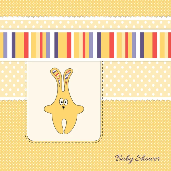 Biglietto di invito per la doccia per bambini coniglietto giallo — Foto Stock