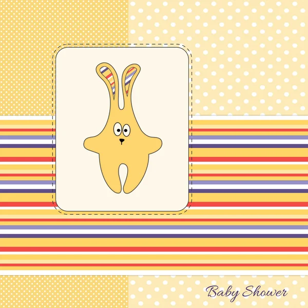 黄色小兔子婴儿淋浴邀请卡 — 图库照片