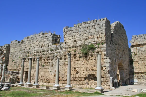 Oude stad perge in de buurt van antalya Turkije — Stockfoto