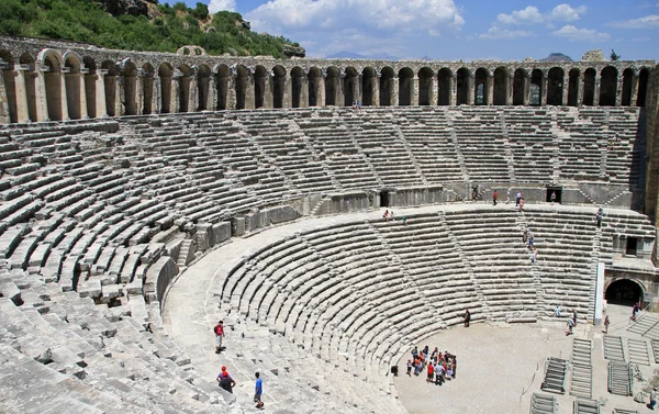 Binnen het aspendos theater, Turkije — Stockfoto