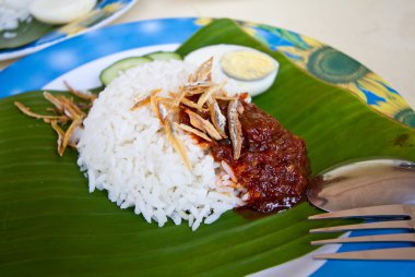 Malezya Hindistan cevizi pirinç - nasi lemak