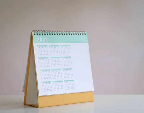 2022 Calendar Year One Page Table Calendar Sits Top White — Stock Fotó