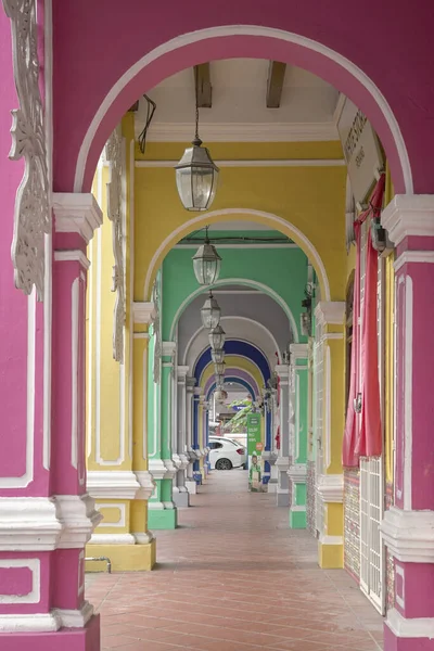 George Town Penang Malásia Janeiro 2022 Arcos Bonitos Coloridos Casas — Fotografia de Stock