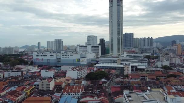 Джорджтаун Пинанг Малайзия Января 2022 Года Воздушный Беспилотник Сфотографировал Город — стоковое видео