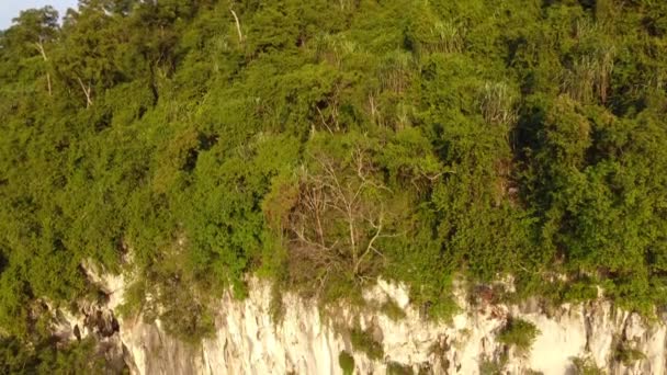 Aerial Cliff Side View Limestone Hill Sunset Located Ipoh Malaysia — Stock Video