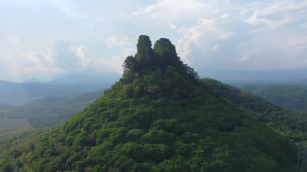 Aerial View Hill Surrounding Tropical Rainforest Lion Hill Perak Malaysia — Stock Video