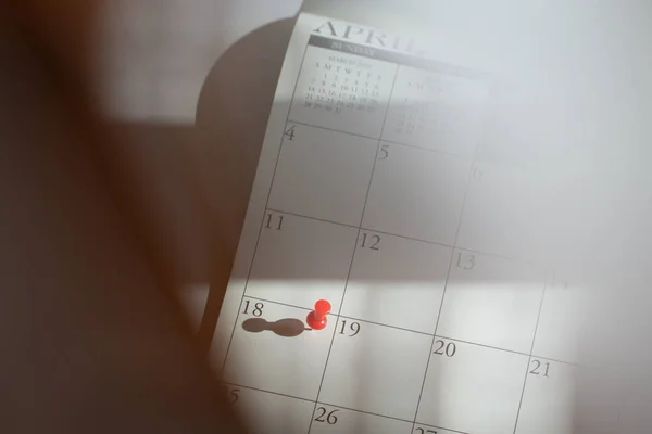 Calendar Red Pushpin April 18Th Tax Day Deadline Concept — Stock Photo, Image