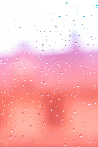 Eső Csepp Rózsaszín Háttér — Stock Fotó