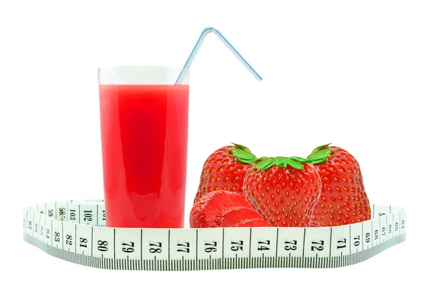 Strawberry juice and meter — Stock Photo, Image