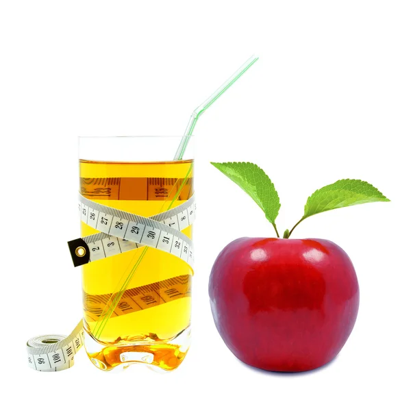 Sumo de maçã e medidor — Fotografia de Stock