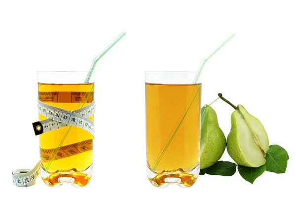 Pear juice and meter — Stock Photo, Image