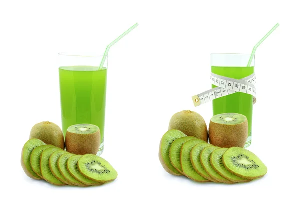 Saft mit Kiwi und Messgerät — Stockfoto