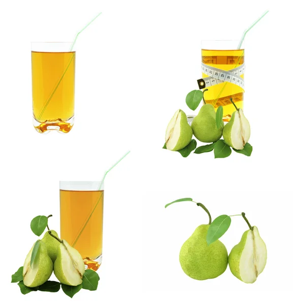 Pear juice and meter — Stock Photo, Image