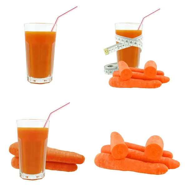Karottensaft und Messgerät — Stockfoto