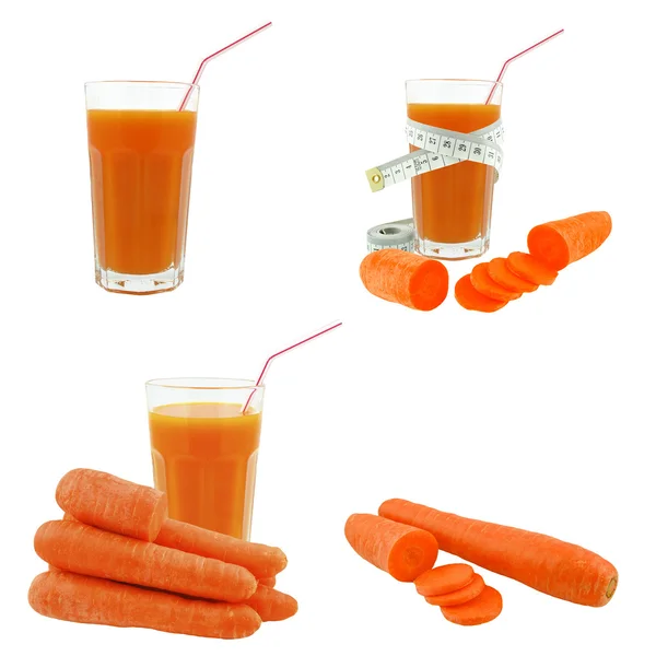 Морковный сок и метр — стоковое фото