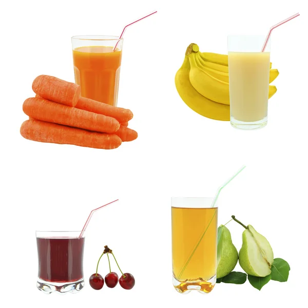 Juices from fruits and vegetables — Stock Photo, Image