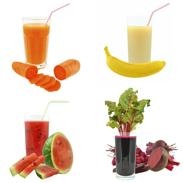 Juices from fruits and vegetables — Stock Photo, Image