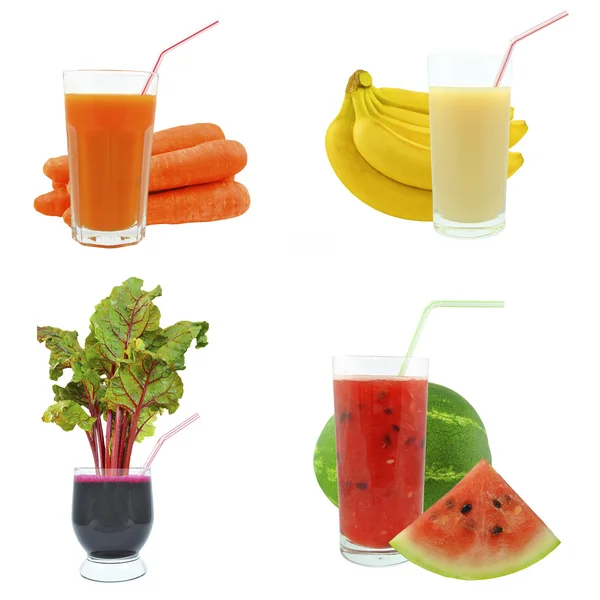 Juices from fruits and vegetables — Stock Photo, Image