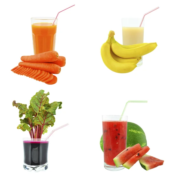 Juices from fruits and vegetables — Stock Photo, Image