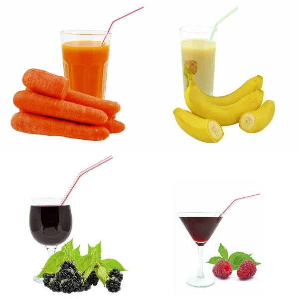 Juices from fruits and vegetables — Stock Photo, Image