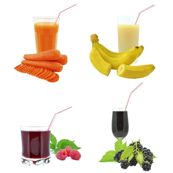 Juices from fruits and vegetables — Stock Photo, Image