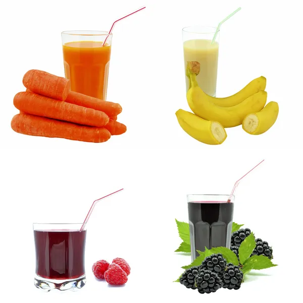 Juices from fruits and vegetables — Stock Photo, Image