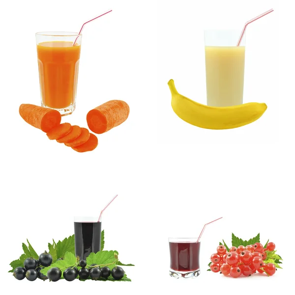 Juices from fruits and vegetables — Stock Photo, Image