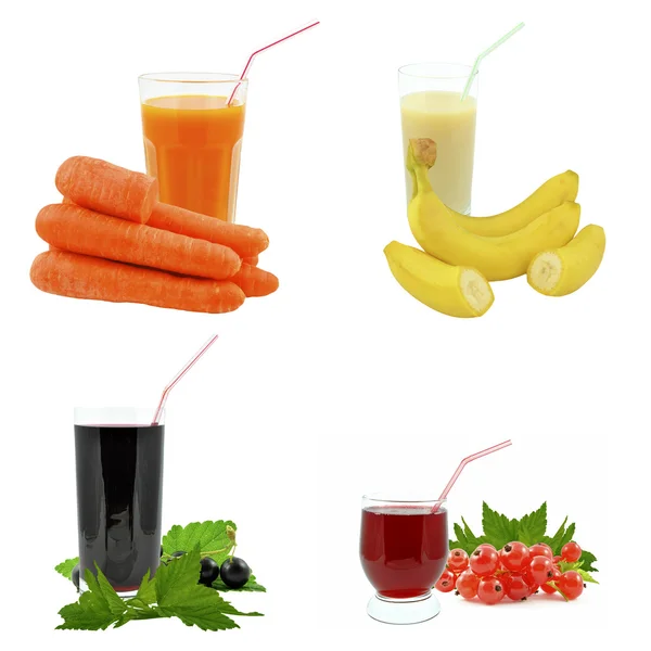 Juices from fruits and vegetables — Stock Photo, Image