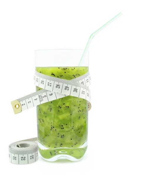 Juice with kiwi and meter — Stock Photo, Image