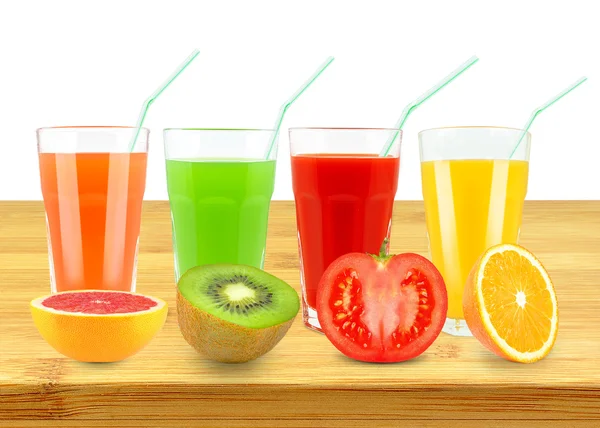 Juice på trä bakgrund — Stockfoto