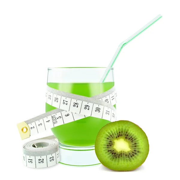 Saft mit Kiwi und Messgerät — Stockfoto