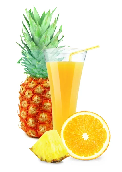 Narancs-ananászlé — Stock Fotó