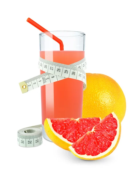 Grapefruit juice with meter — Stock Photo, Image