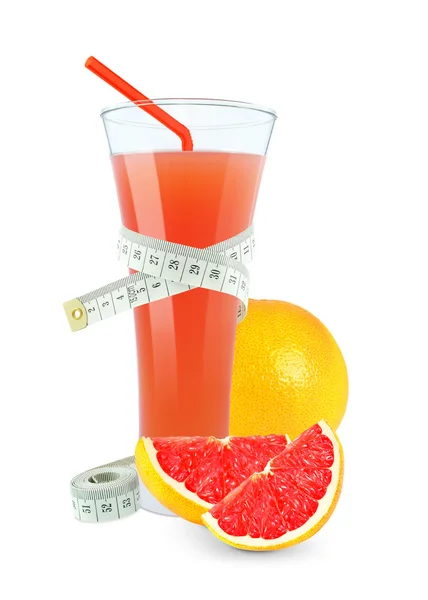 Grapefruitsaft mit Messgerät — Stockfoto