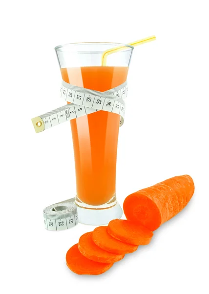 Морковный сок со счетчиком — стоковое фото