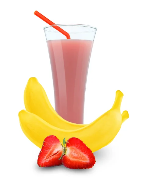 香蕉草莓汁 — 图库照片