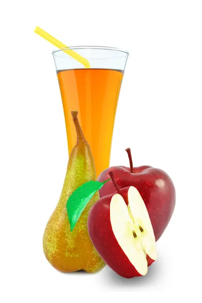 Šťáva čerstvá jablko hruška — Stock fotografie
