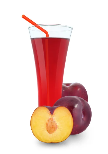 Färska plommon juice — Stockfoto