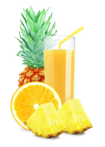 Fresh orange-pineapple juice — Stock Photo, Image