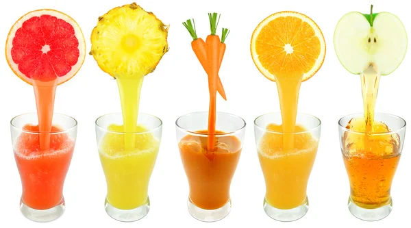 Свіжі фруктові соки — стокове фото