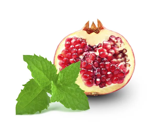 Pomegranate and mint — Stock Photo, Image
