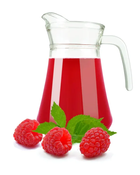 新鲜的树莓汁 — 图库照片